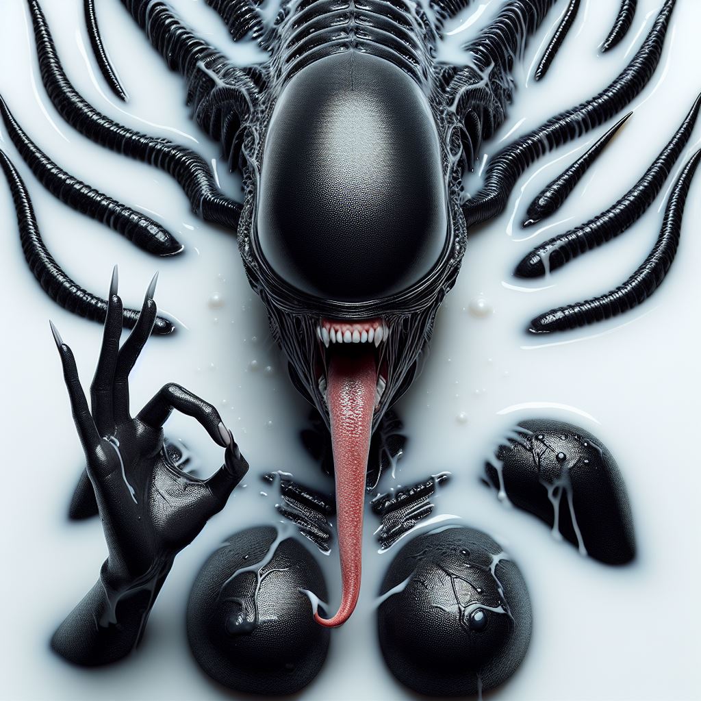 ai_generated alien alien_(franchise) alien_girl black_skin breasts long_tongue nipples open_mouth submerged tentacle tentacle tongue_out xenomorph xenomorph_queen