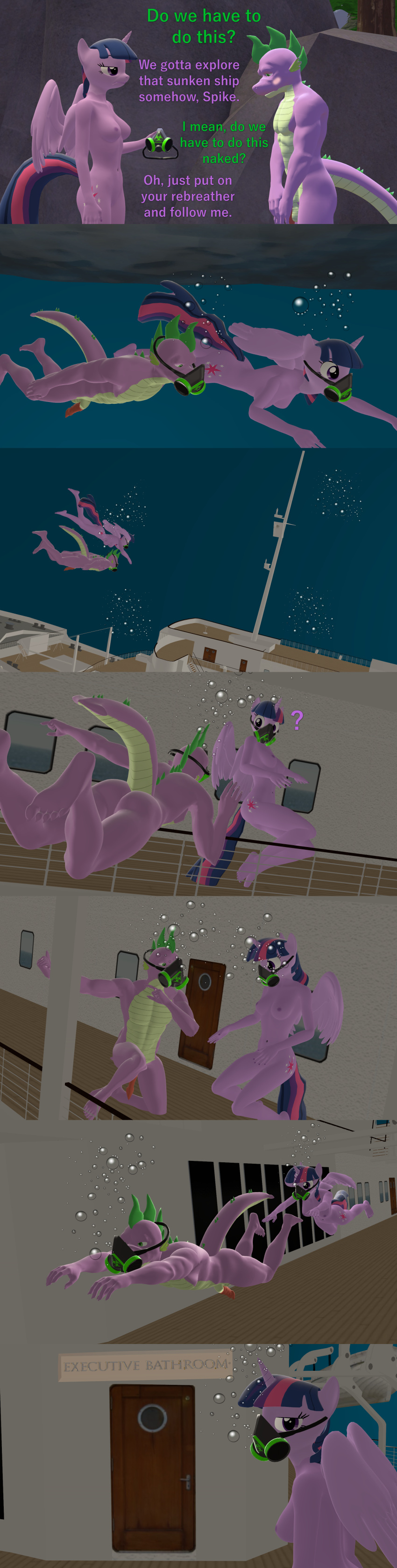 1boy 1girl 3d adult alicorn anthro ass balls breasts bubbles casual_nudity comic dragon female friendship_is_magic hasbro male my_little_pony nipples nude nudity papadragon69 parody penis pony rebreather sfm skinny_dipping source_filmmaker spike spike_(mlp) sunken_ship swimming twilight_sparkle twilight_sparkle_(mlp) underwater