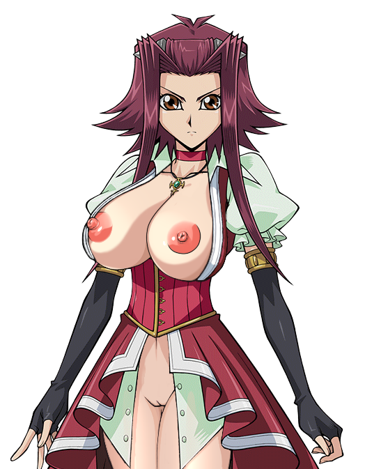 aki_izayoi akiza_izinski big_breasts bimbo bottomless breasts breasts_out_of_clothes breasts_outside functionally_nude gigantic_breasts huge_breasts huge_nipples izayoi_aki large_breasts nipples no_panties pointless_clothes pointless_clothing pussy red_hair topless useless_clothes useless_clothing yu-gi-oh! yu-gi-oh!_5d's yu-gi-oh!_duel_links